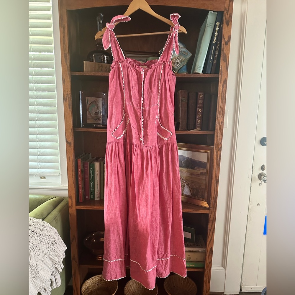 Wiggy Kit Eden Dress Pink and White Midi Dress